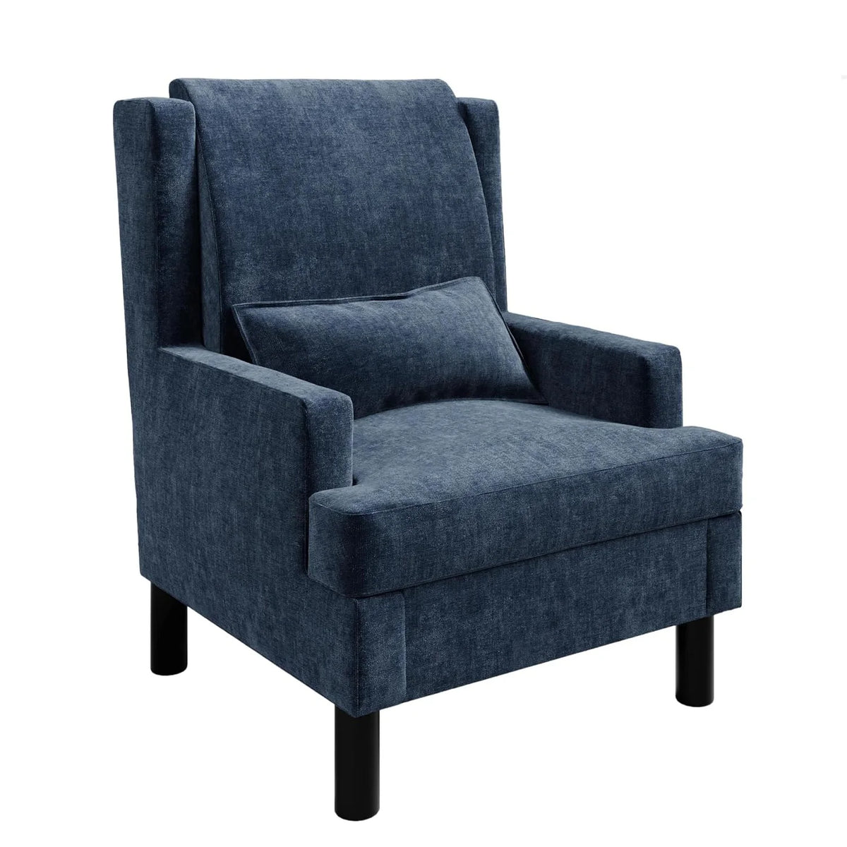 HiMiss Mid Century Modern Wingback Armchair With Lumbar Pillow