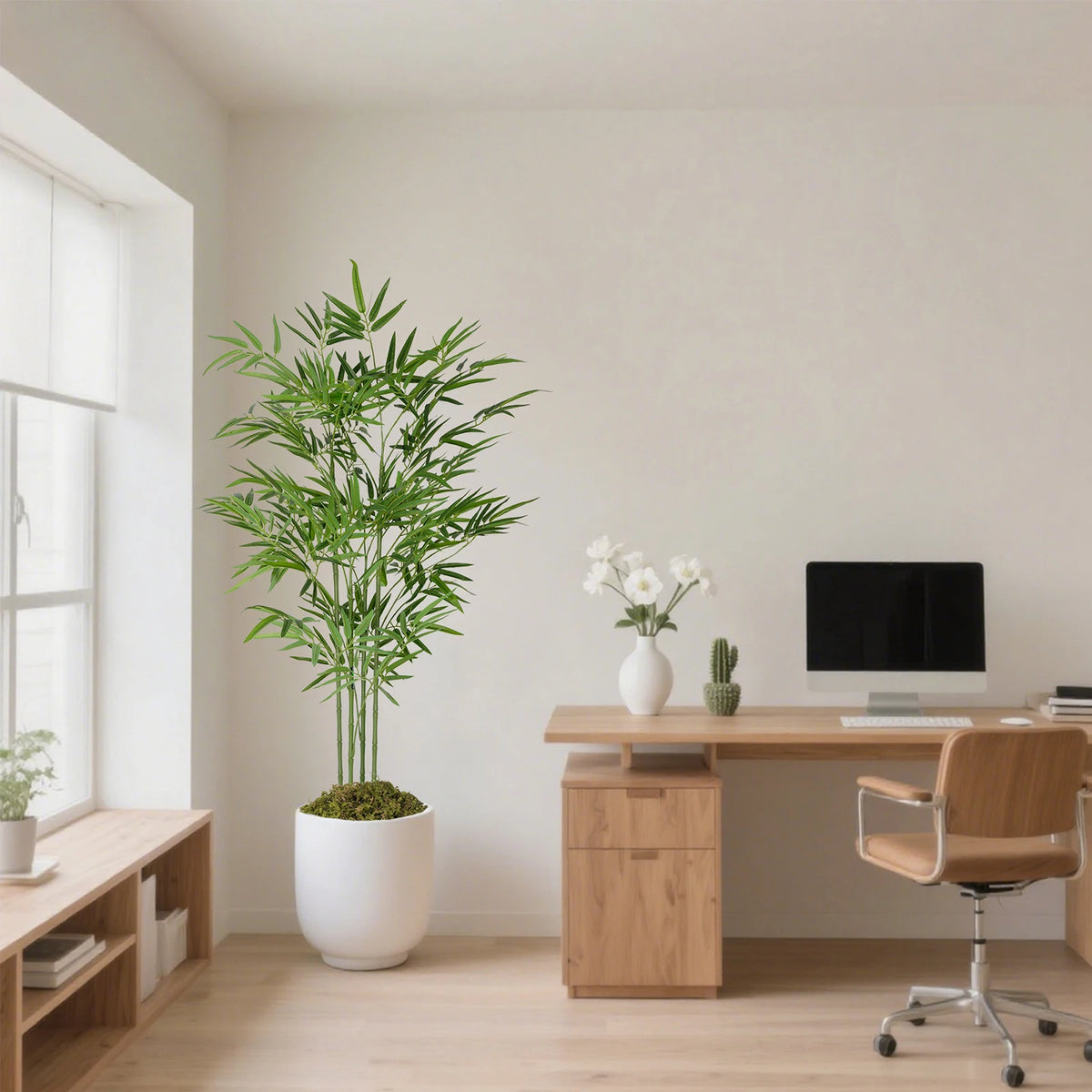 Olitree Artificial Bamboo Tree With Realistic Leaves Indoor Outdoor Decor