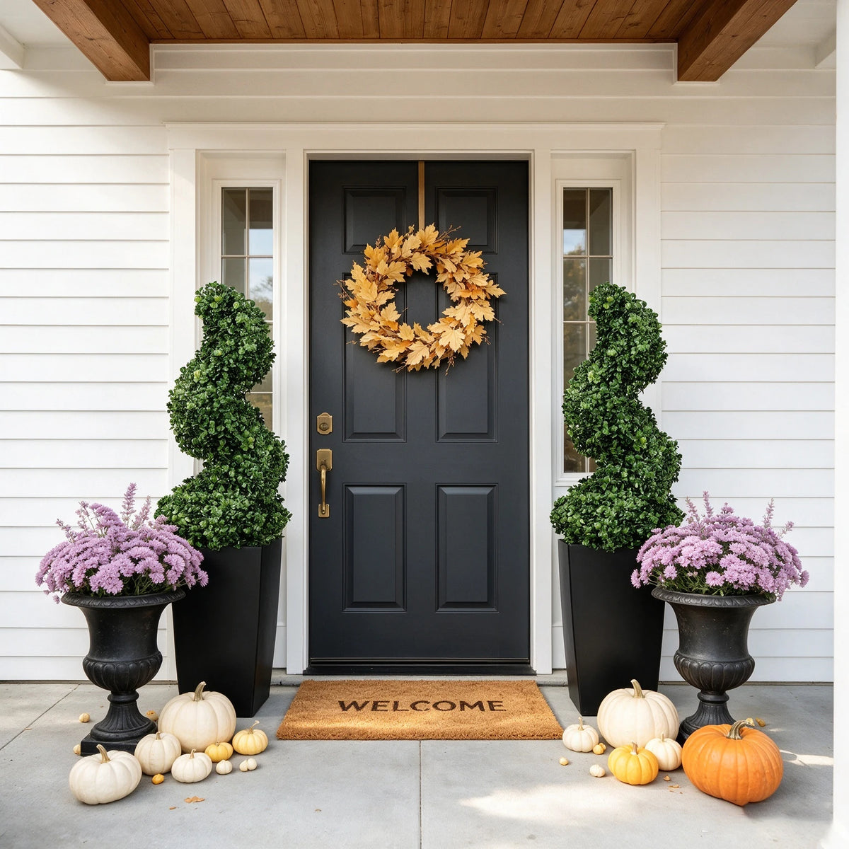 Olitree Artificial Boxwood Spiral Topiary Trees With Planters