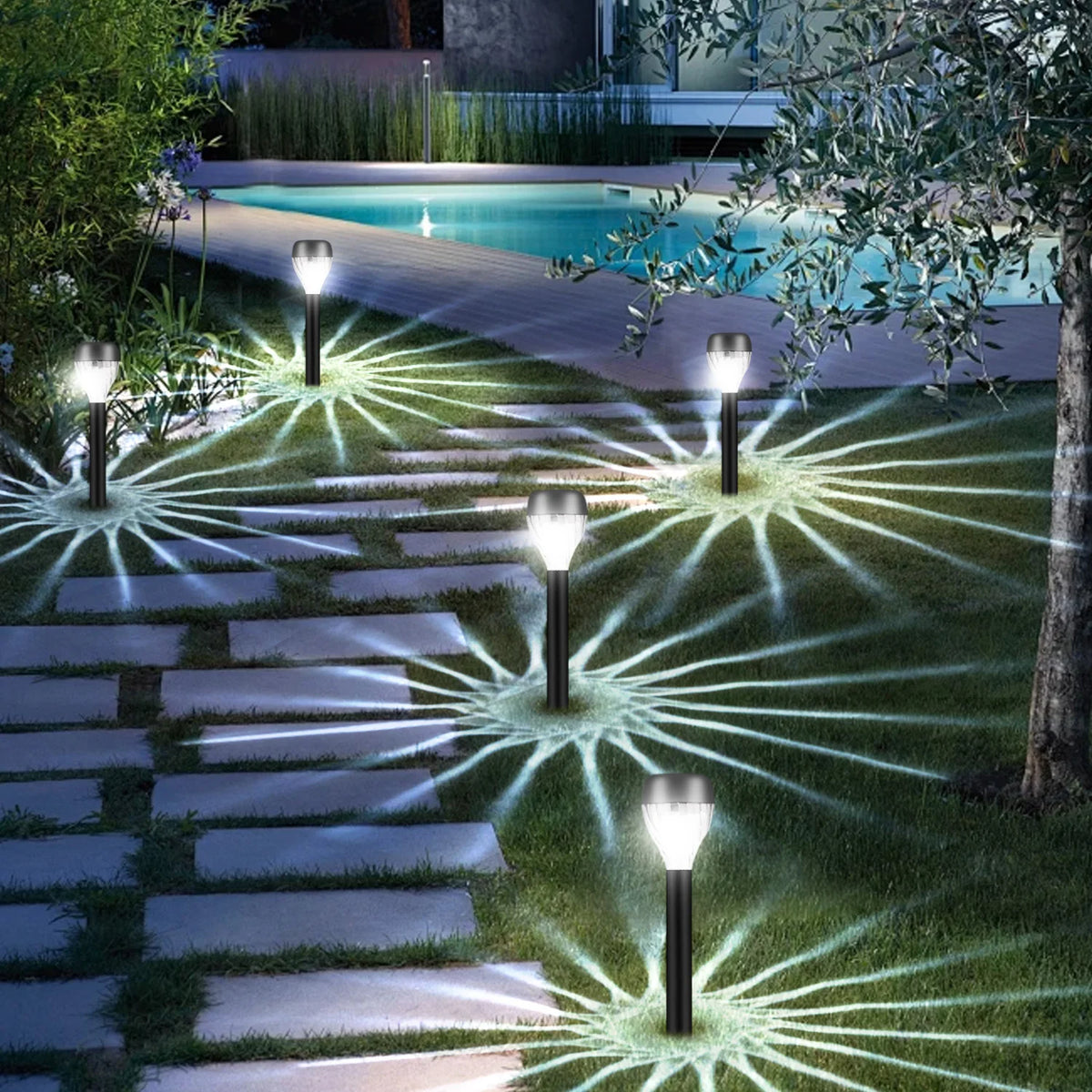 Solar Oval Shadow Design Landscape Lights For Yard Pathways