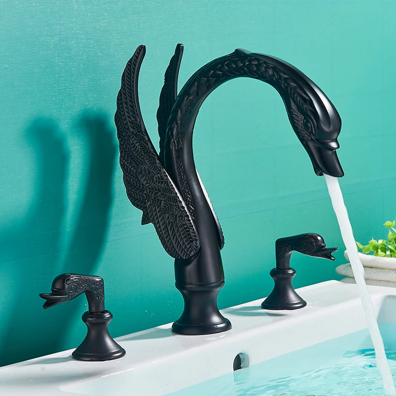 Saeuwtowy Modern Dual Handle Widespread Bathroom Basin Faucet
