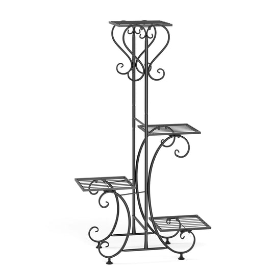 Four Tier Metal Plant Stand For Indoor Outdoor Garden Rack
