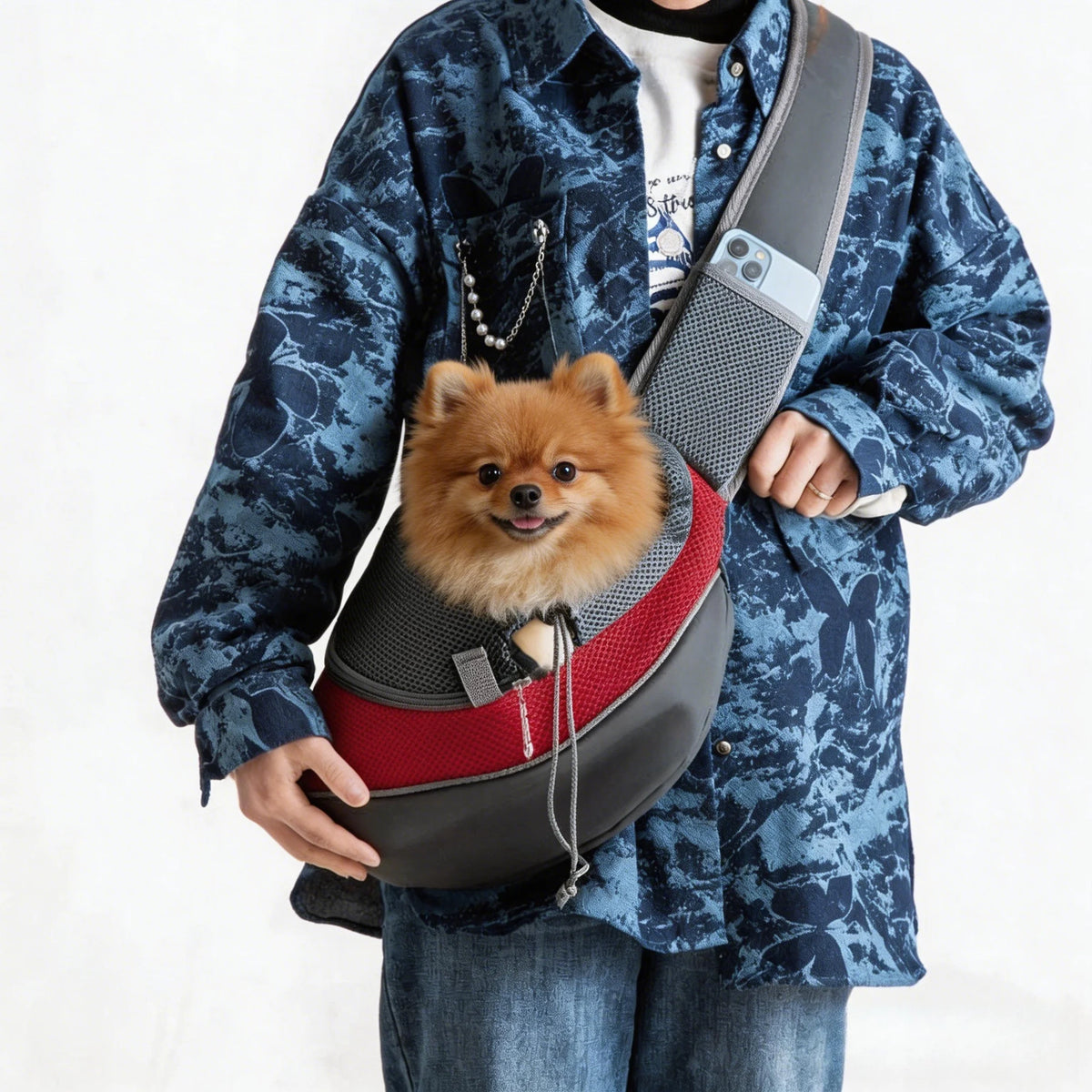 Pet Cat Dog Carrier Backpack Travel Tote Shoulder Bags Mesh Sling Carry Pack Pet Carrying Supplies Crossbody Shoulder Bag