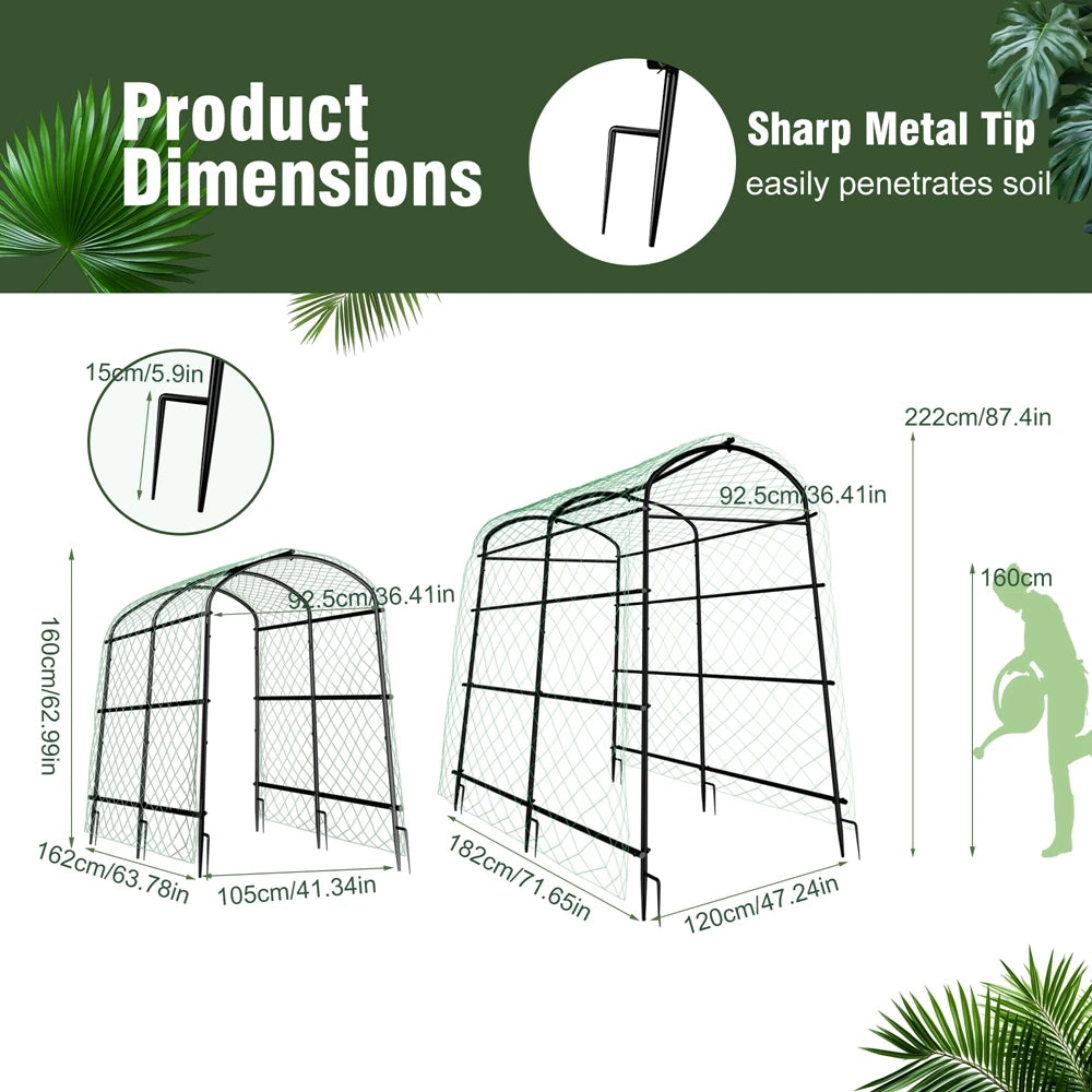 Wisfor Metal Garden Trellis Support Frame For Climbing Plants