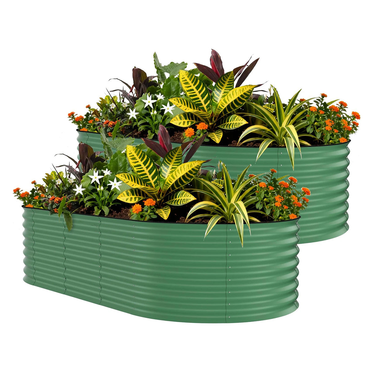 HiMISS Galvanized Raised Garden Beds Metal Planter Boxes