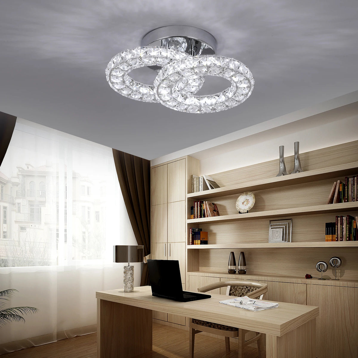 GreeLustr Modern Luxury Crystal Ceiling Lamp Chandelier Dining Living Room LED Indoor Lighting Fixture Home Decor Bedroom