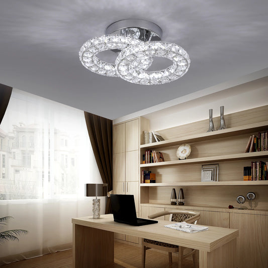 GreeLustr Modern Luxury Crystal Ceiling Lamp Chandelier Dining Living Room LED Indoor Lighting Fixture Home Decor Bedroom