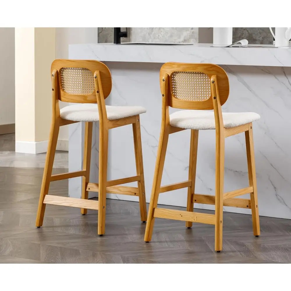 Premium Counter Height Bar Stools With Soft Sherpa Cushions