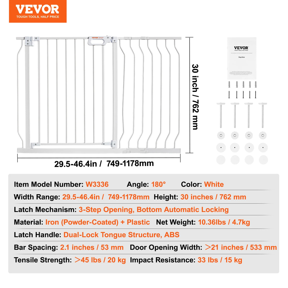 SucceBuy Pressure Mount Baby Gate For Dogs And Children