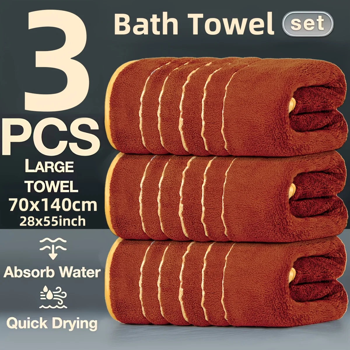 Premium Microfiber Bath Towel Set Ultra Soft Quick Dry