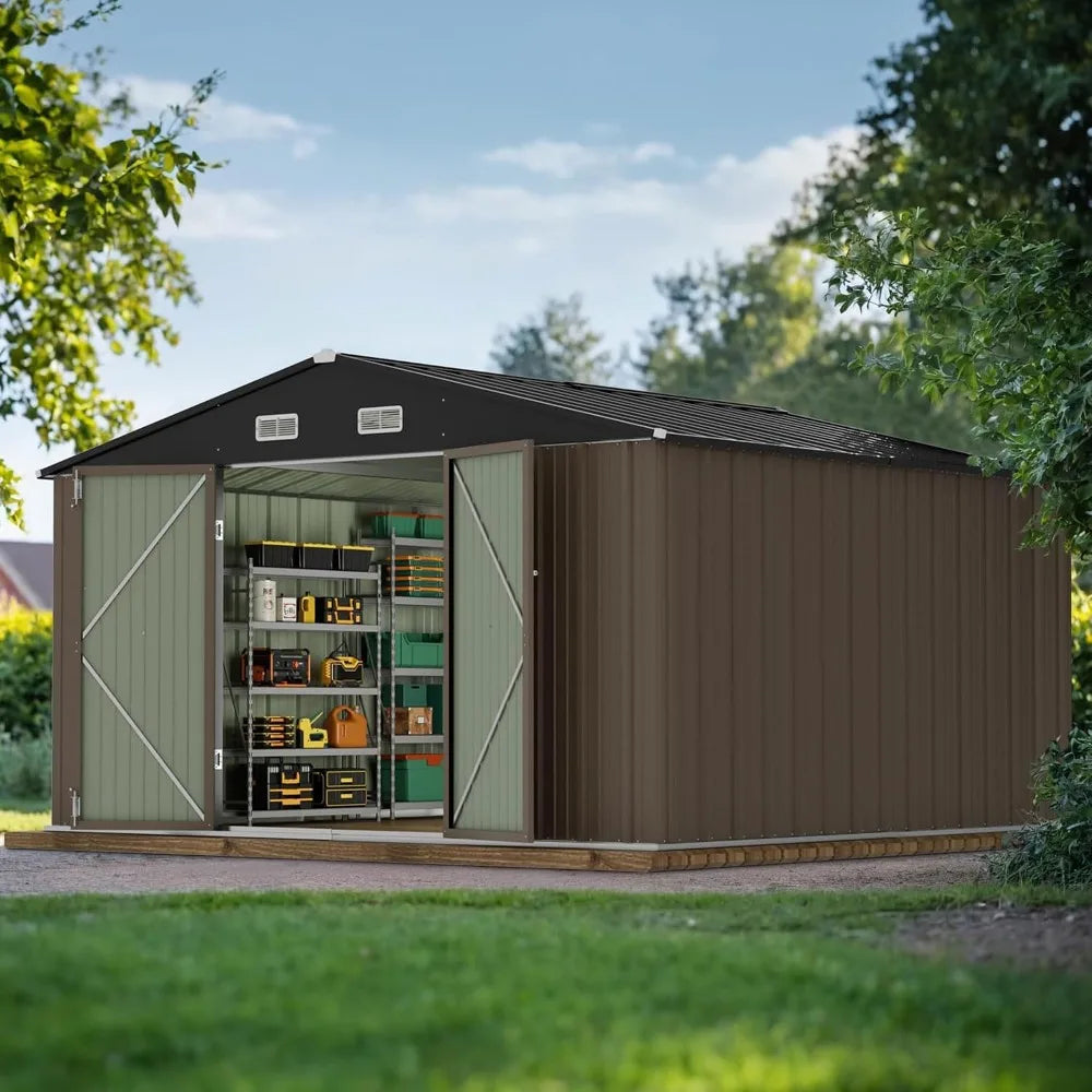 Metal Storage Shed For Backyard Patio Lawn Garden Tools