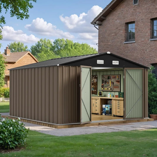 Metal Storage Shed For Backyard Patio Lawn Garden Tools