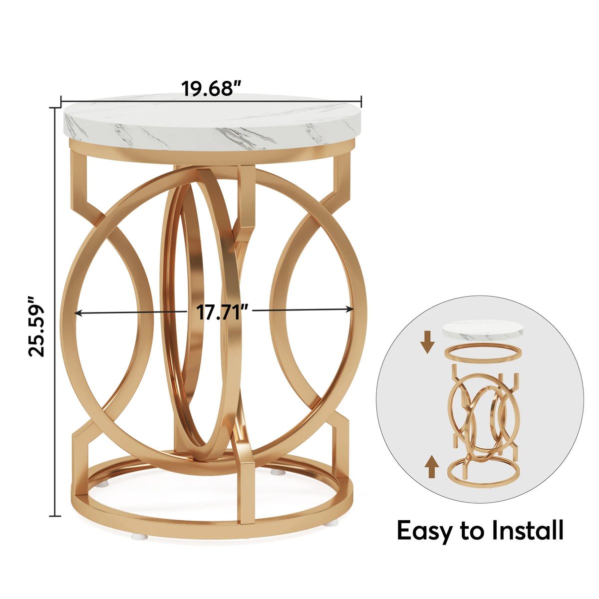 Tribesigns Modern Round End Table With Durable Wood Top
