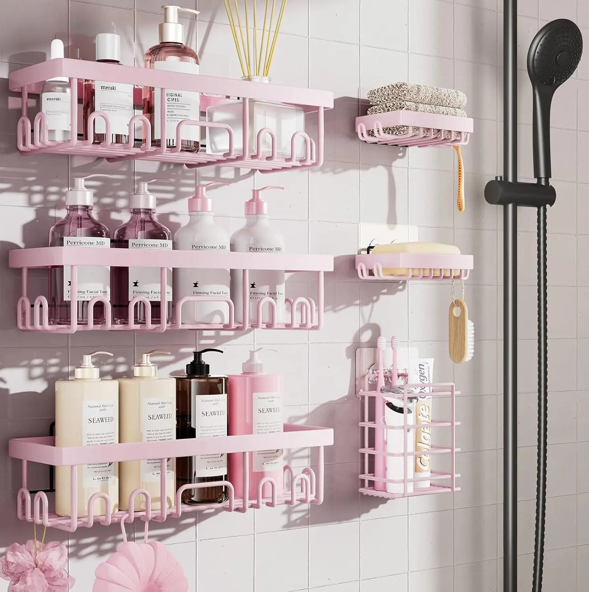 Stainless Steel Shower Caddy Organizer Wall Mounted Bathroom Shelf
