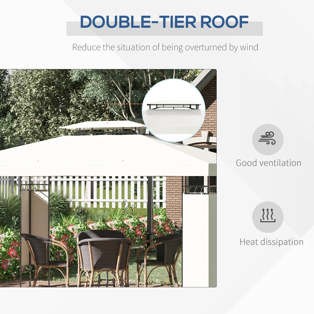 Outsunny Outdoor Patio Gazebo Canopy Shelter With Vented Roof