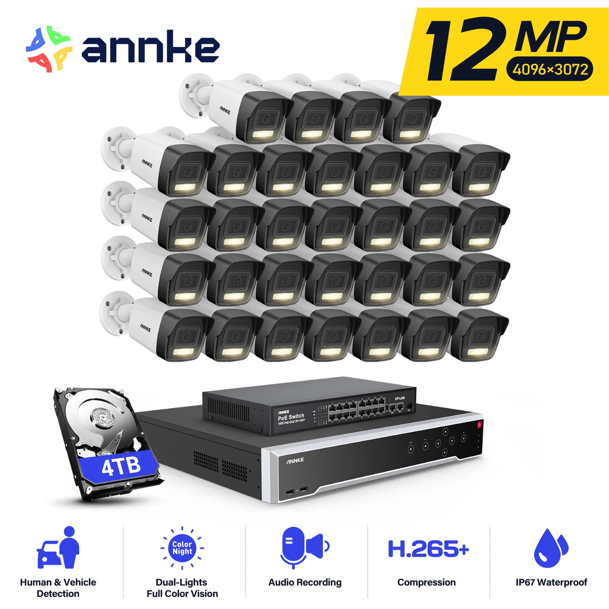 Annke 32 Channel 8MP PoE NVR Security Camera Surveillance System