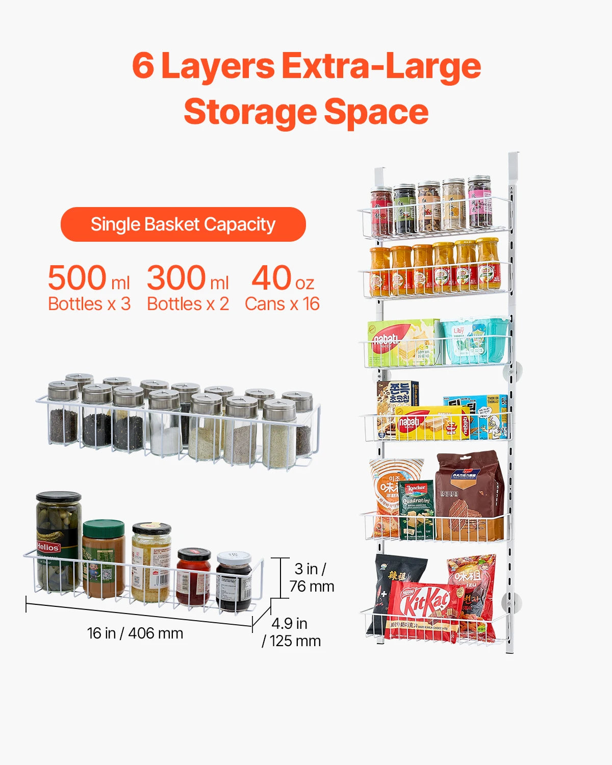 SucceBuy Over The Door Heavy Duty Steel Pantry Spice Rack