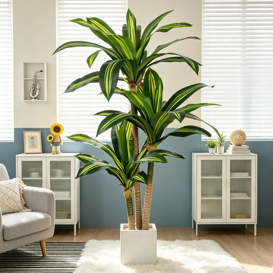 Olitree Artificial Potted Dracaena Tree Realistic Tropical Indoor Garden Plant