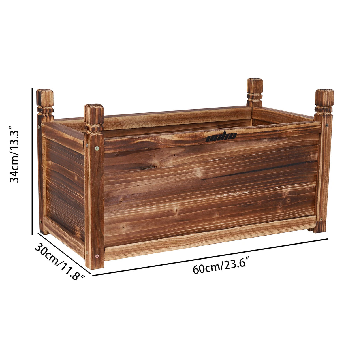 Durable Pine Wood Raised Flower Bed Planter For Garden Use