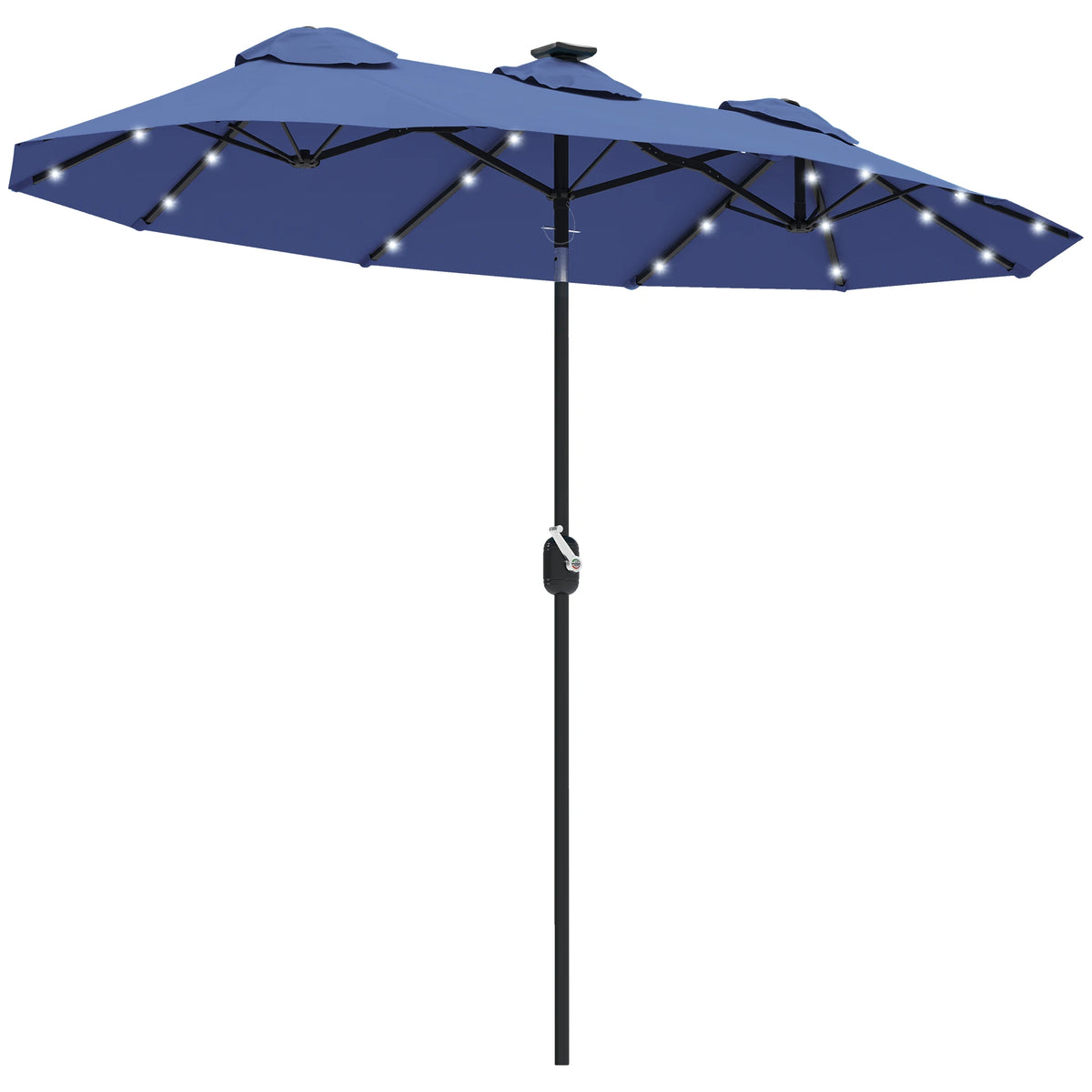Outsunny Double Sided Patio Umbrella With Solar LED Lights And Tilt