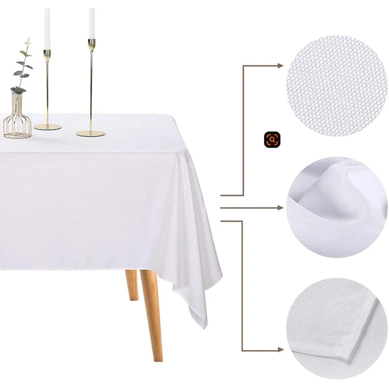 Reador Washable Polyester Rectangle Tablecloths For Events