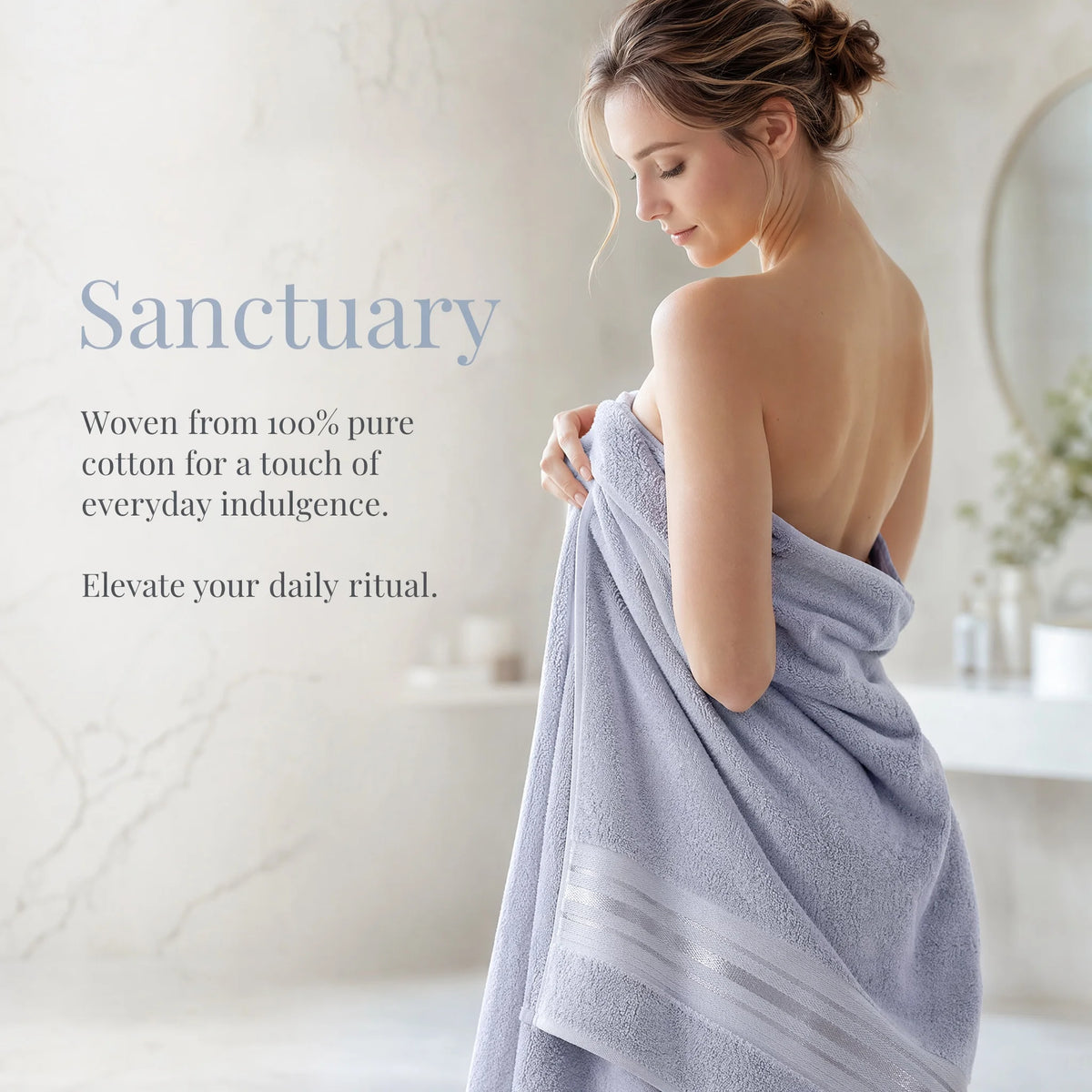 Premium 6 Piece 100 Percent Cotton Bath Towel Collection