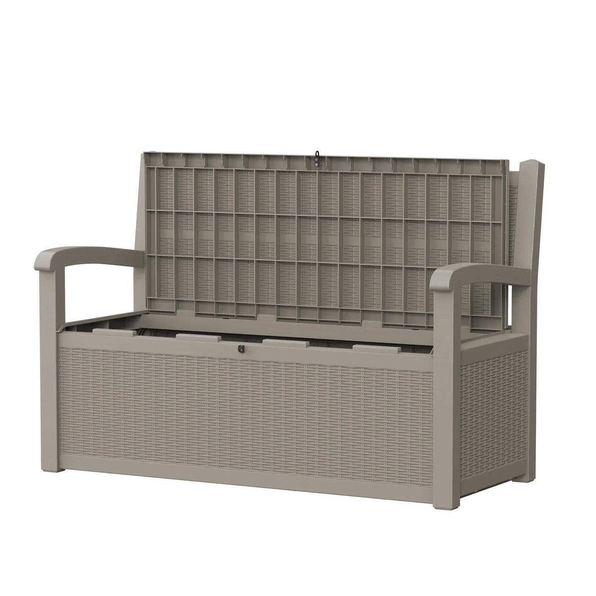 Weatherproof Outdoor Storage Bench With Rattan Look For Patios