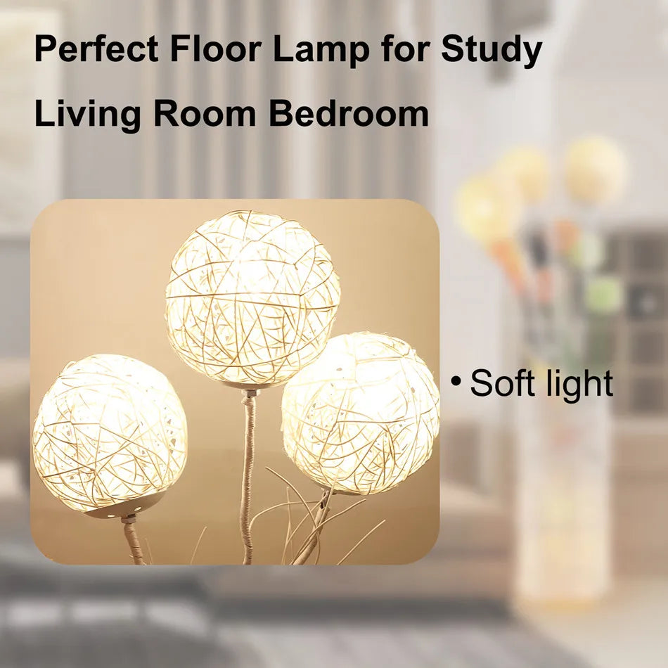 LUVODI Modern Rattan Floor Lamp For Decorative Home Lighting