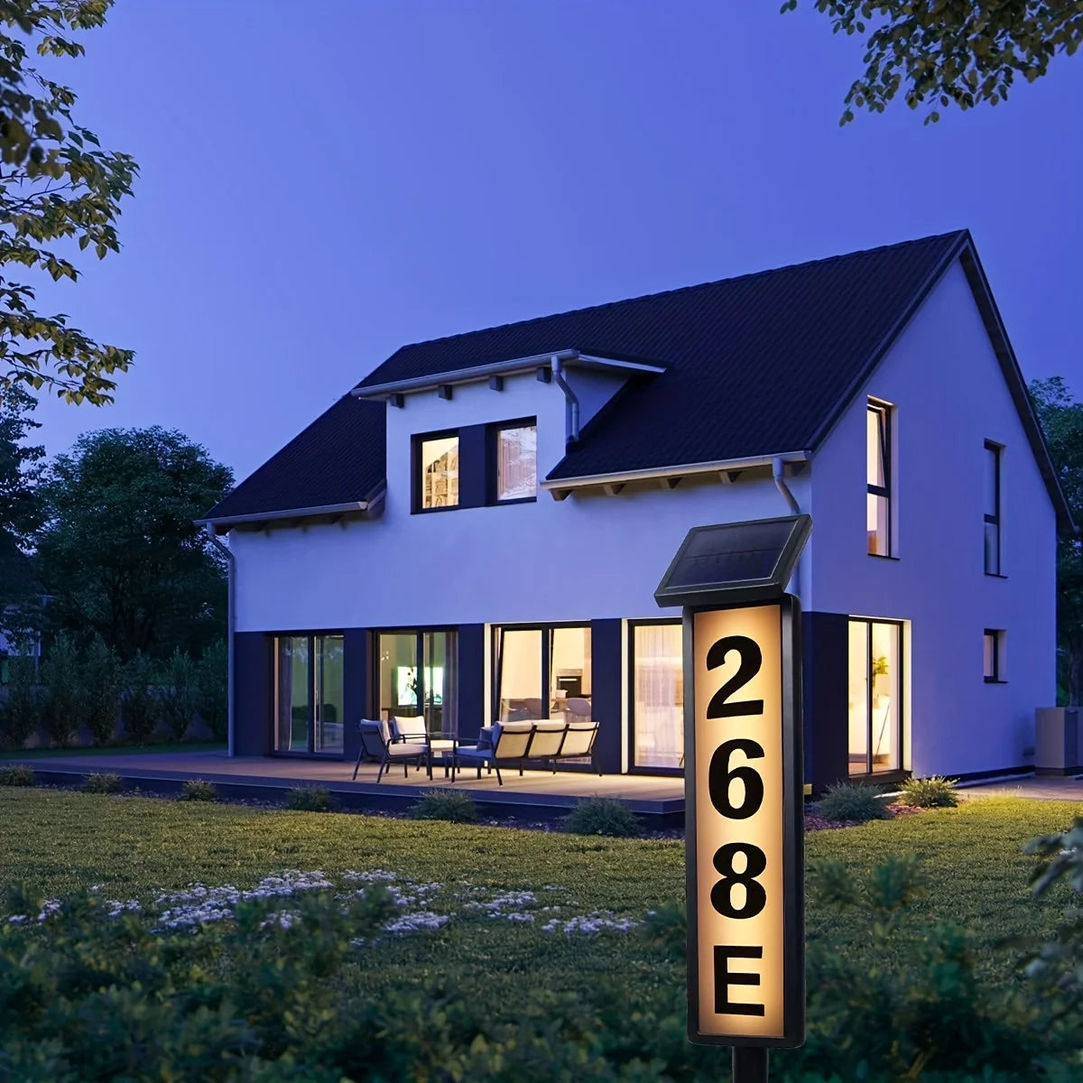 Solar Powered Outdoor Address Sign Light For Homes And Lawns