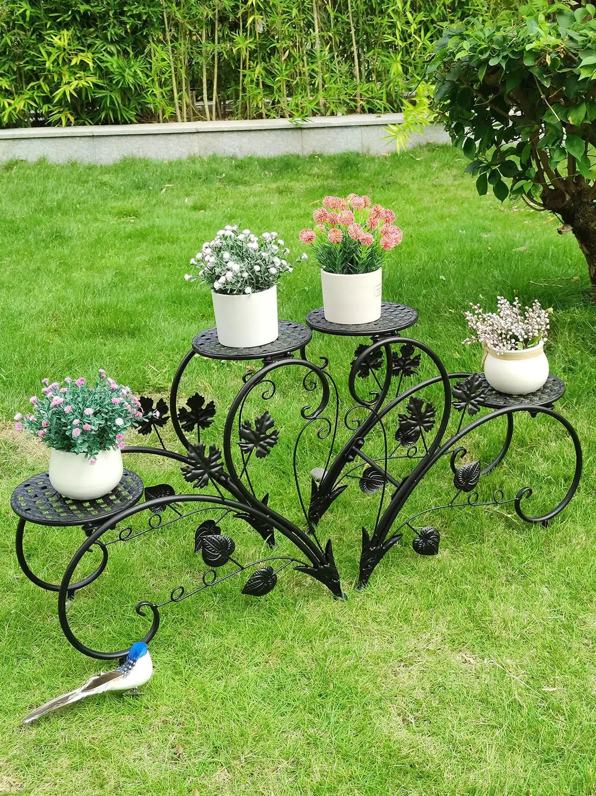 Modern Four Tier Rustproof Metal Plant Stand For Home Decor