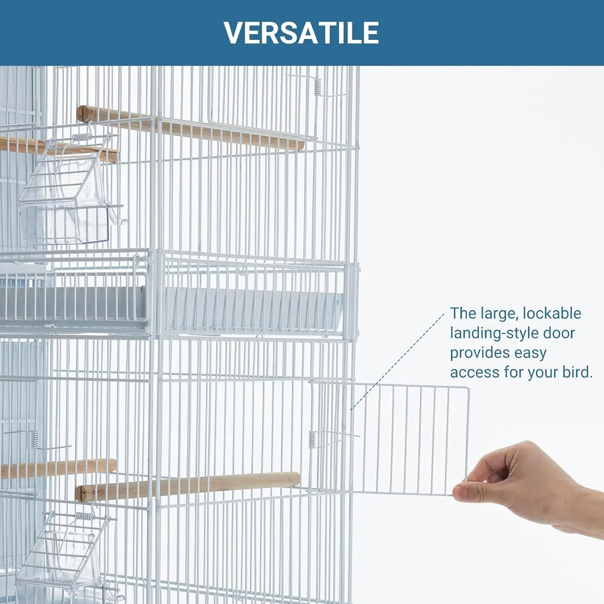 Large Stackable Bird Parrot Cage for Cockatiel Spacious 4-Unit, 67inch H With Shelf, Slide-Out Trays Bird Nests Indoor Flight House Locking Casters