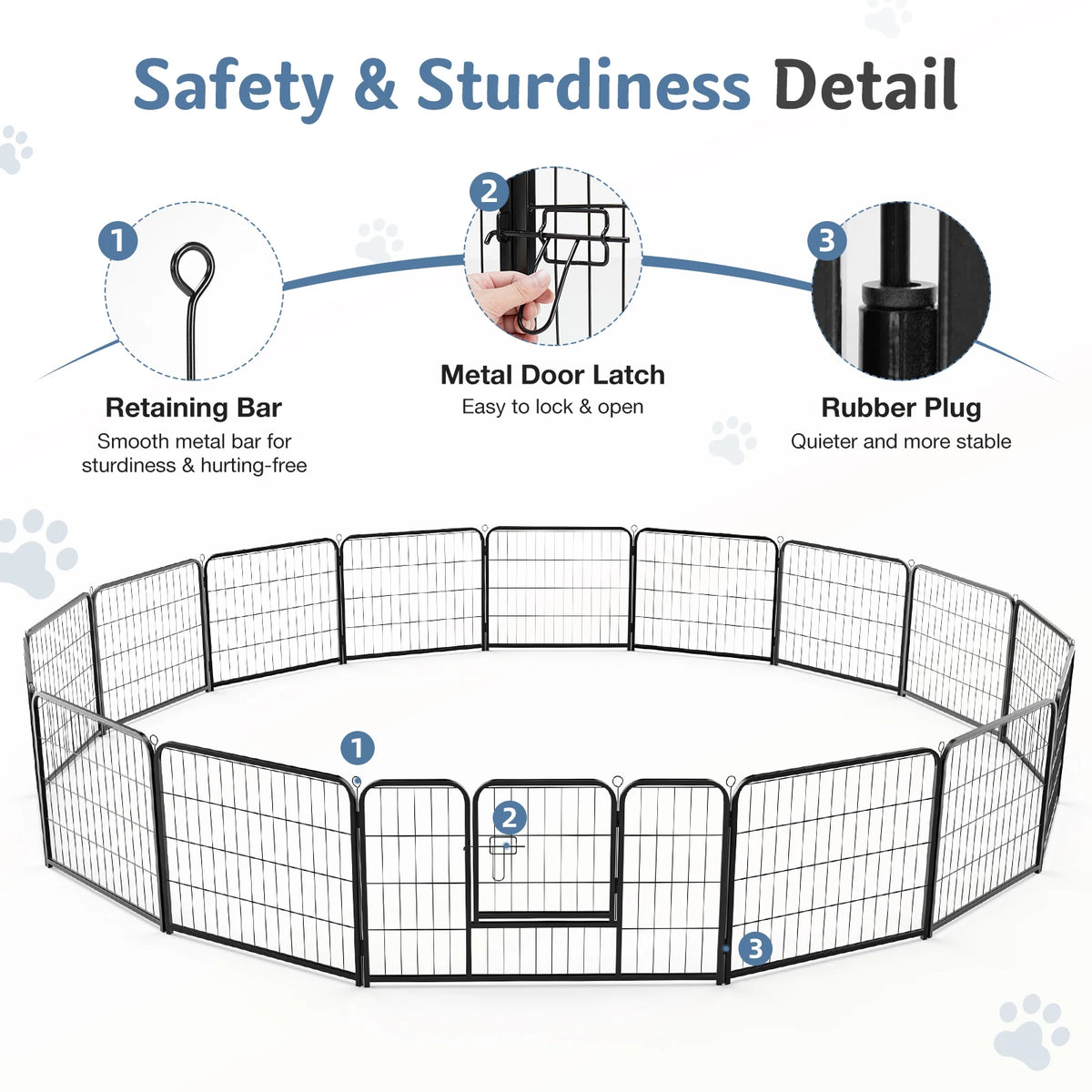 JHK Foldable Metal Dog Playpen For Indoor And Outdoor Use