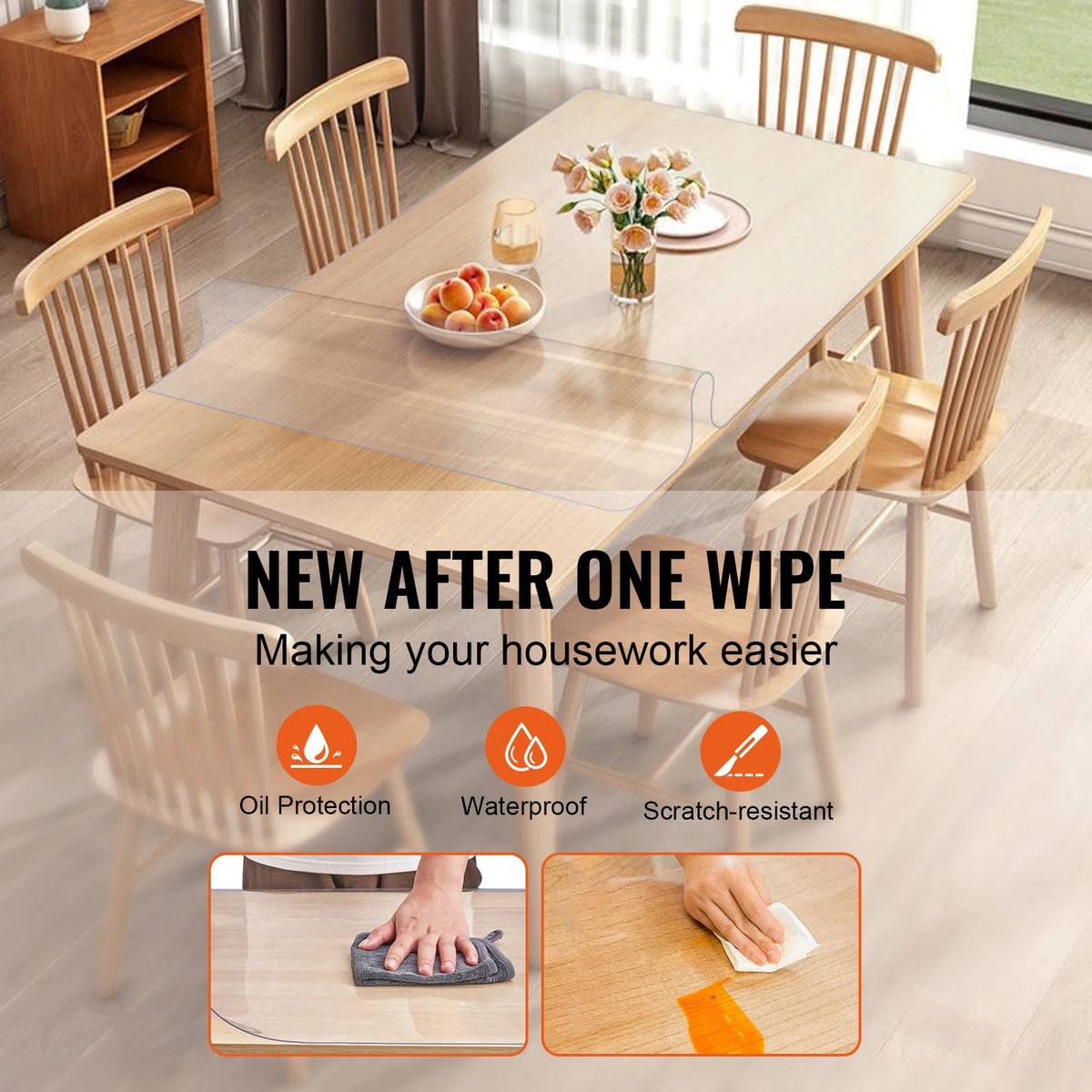 Waterproof Pvc Tablecloth For Kitchen Dining Table Household Protector