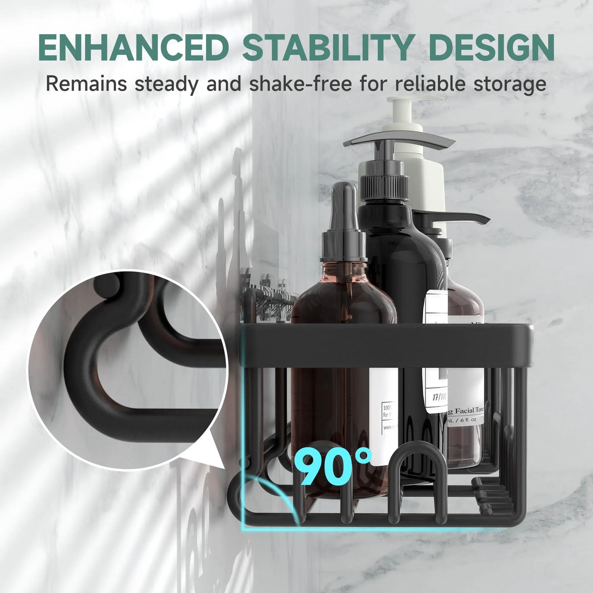 Stainless Steel Shower Caddy Organizer Wall Mounted Bathroom Shelf
