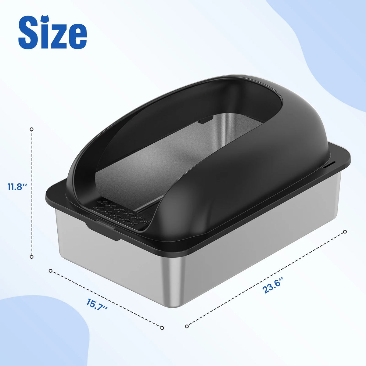 Stainless Steel Cat Litter Box With Lid And Odor Resistant