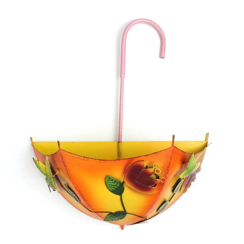 Farmhouse Umbrella Shaped Metal Wall Mounted Hanging Planter