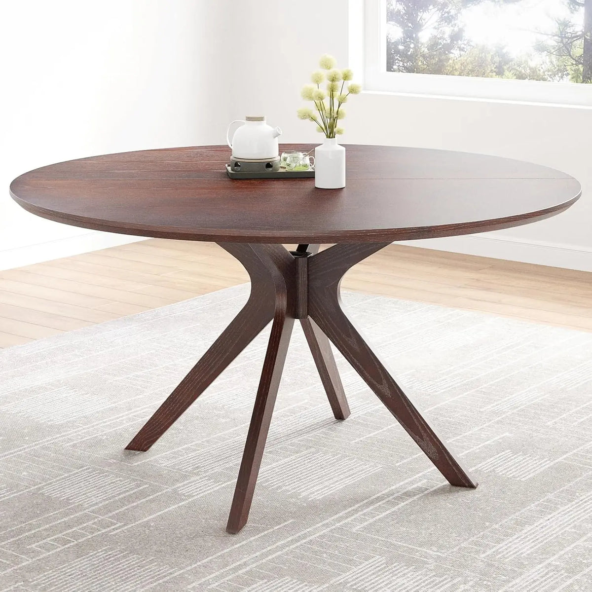 Farini Modern Round Natural Wood Dining Table For Household