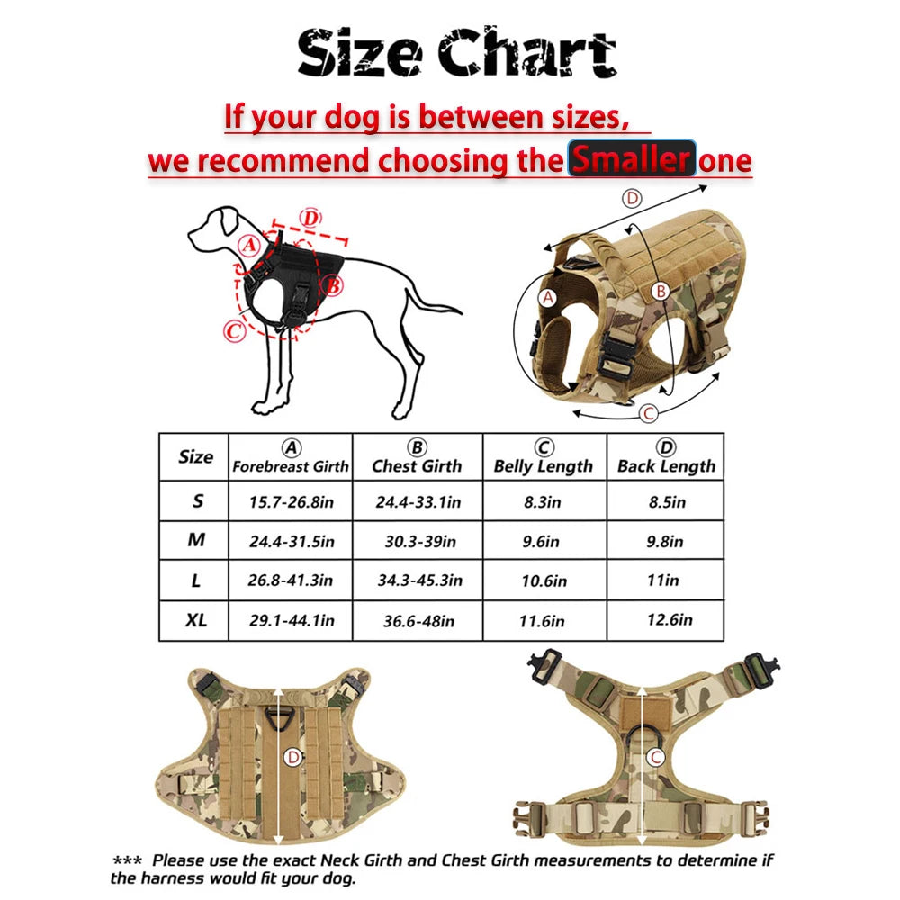 PETRAVEL Tactical Dog Harness And Leash Set For Training