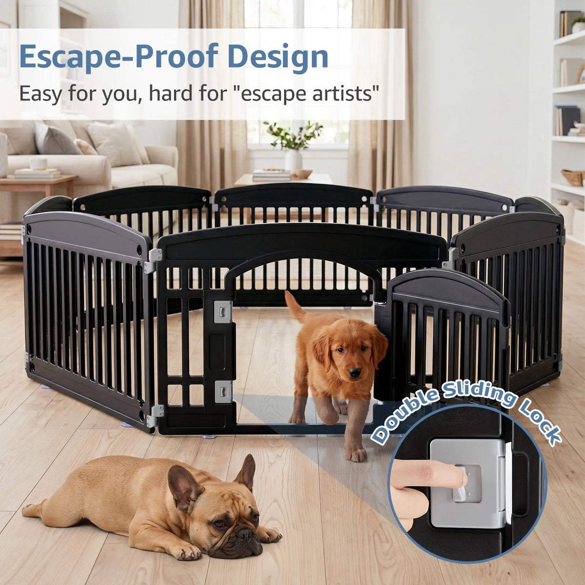 JHK Plastic Dog Playpen Expandable Indoor Outdoor Pet Fence