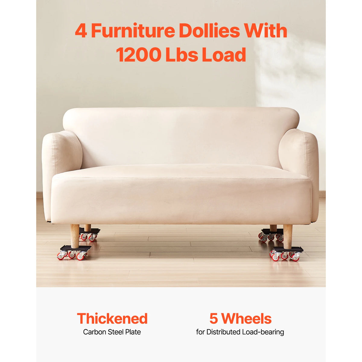 SucceBuy Four Piece Heavy Duty Furniture Dollies Set