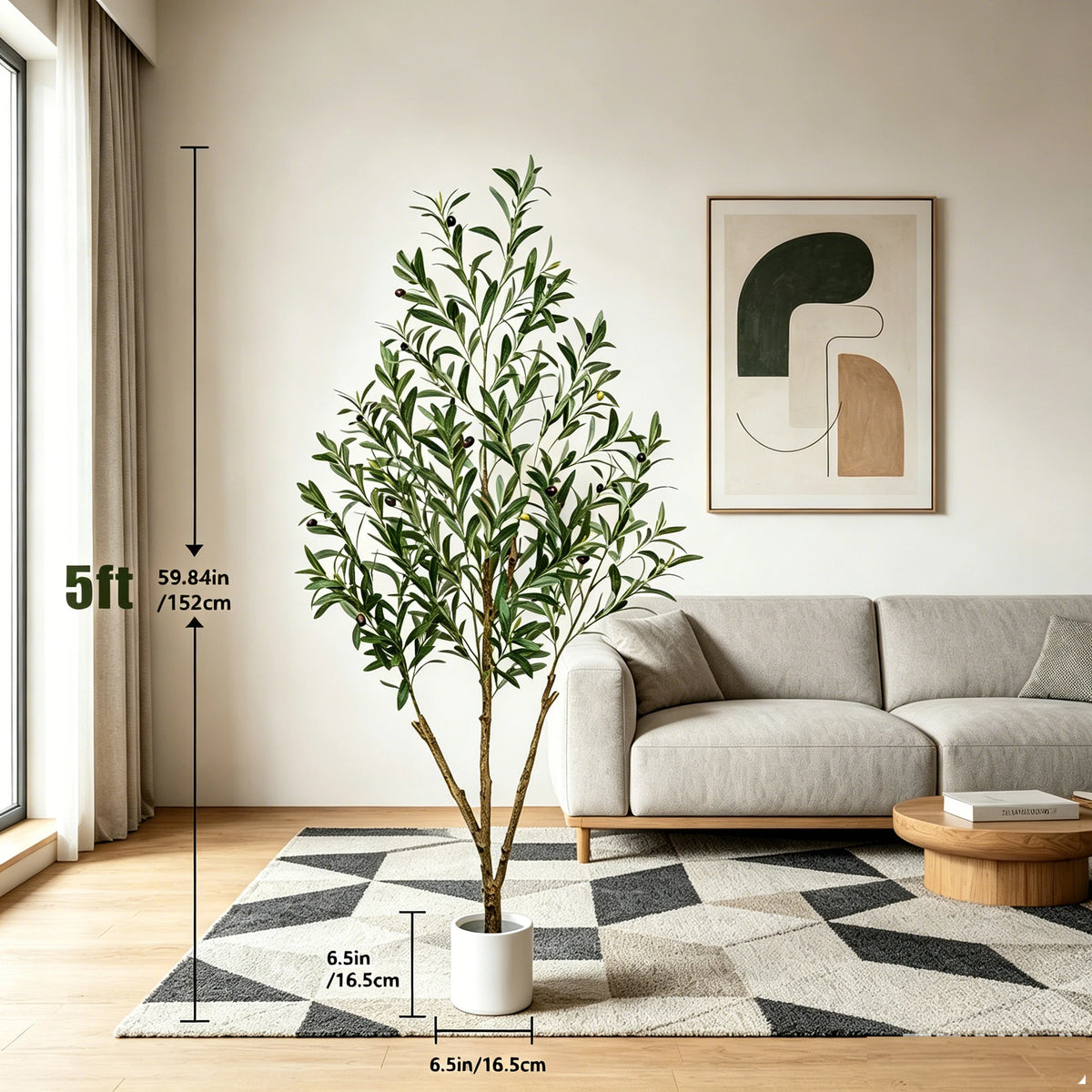 Olitree Artificial Olive Tree With Plant Pot For Home Decor