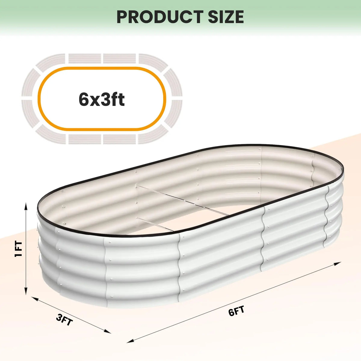 HiMISS Galvanized Steel Raised Garden Bed Planter Box