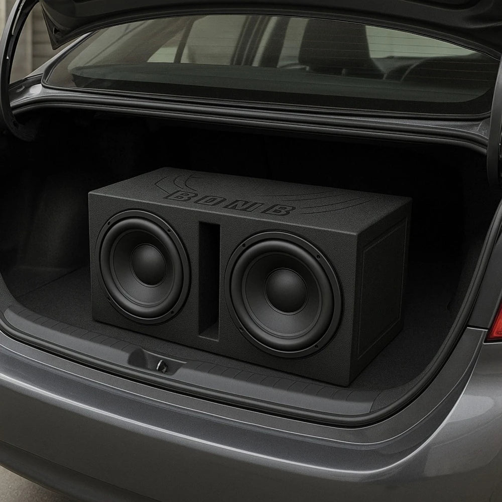 Dual Vented Port Subwoofer Enclosure With Durable Bedliner Coating