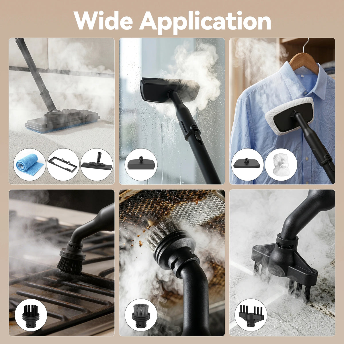 Handheld Steam Cleaner With Attachments For Deep Home Cleaning