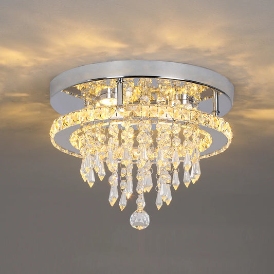 GreeLustr Modern K9 Crystal Chandelier Led For Dining Room Stainless Steel Ceiling Lamp Light Fixture Kitchen Lustres Luminaire
