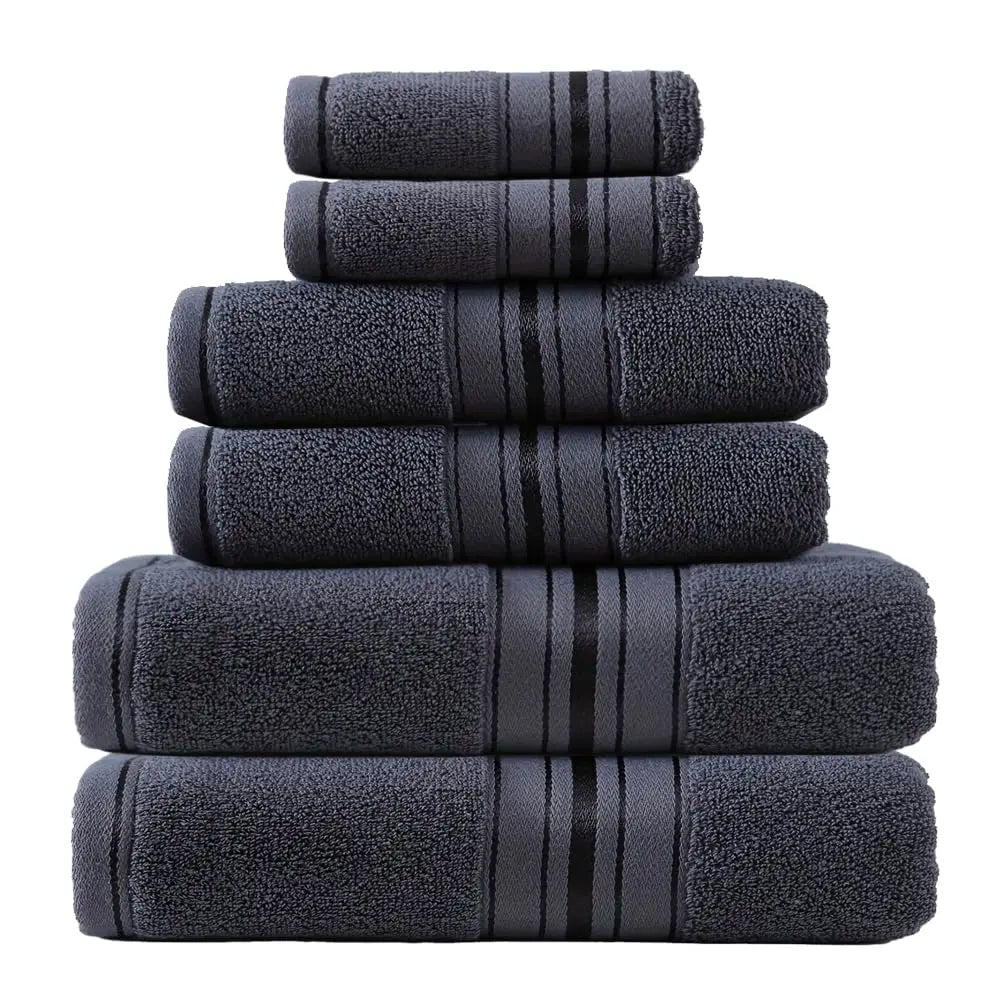 Premium 6 Piece 100 Percent Cotton Bath Towel Collection