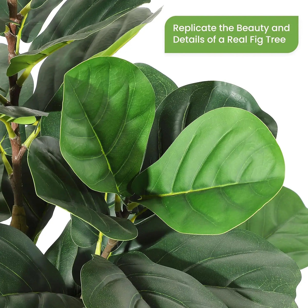 HiMISS Artificial Fiddle Leaf Fig Tree With Pot Indoor Decor