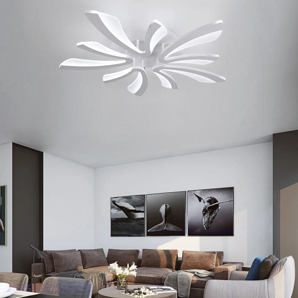 Acrylic Modern Ceiling Lamp Chandelier Pendant Light Led Living Dining Room Luminair Nordic Indoor Hotel Flower Decor