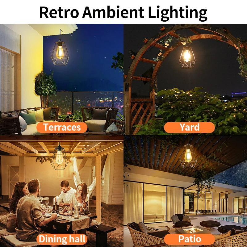 Intelamp Solar Pendant Hanging Light For Indoor Outdoor Spaces