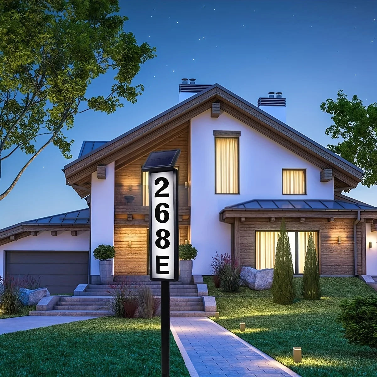 Solar Powered Outdoor Address Sign Light For Homes And Lawns